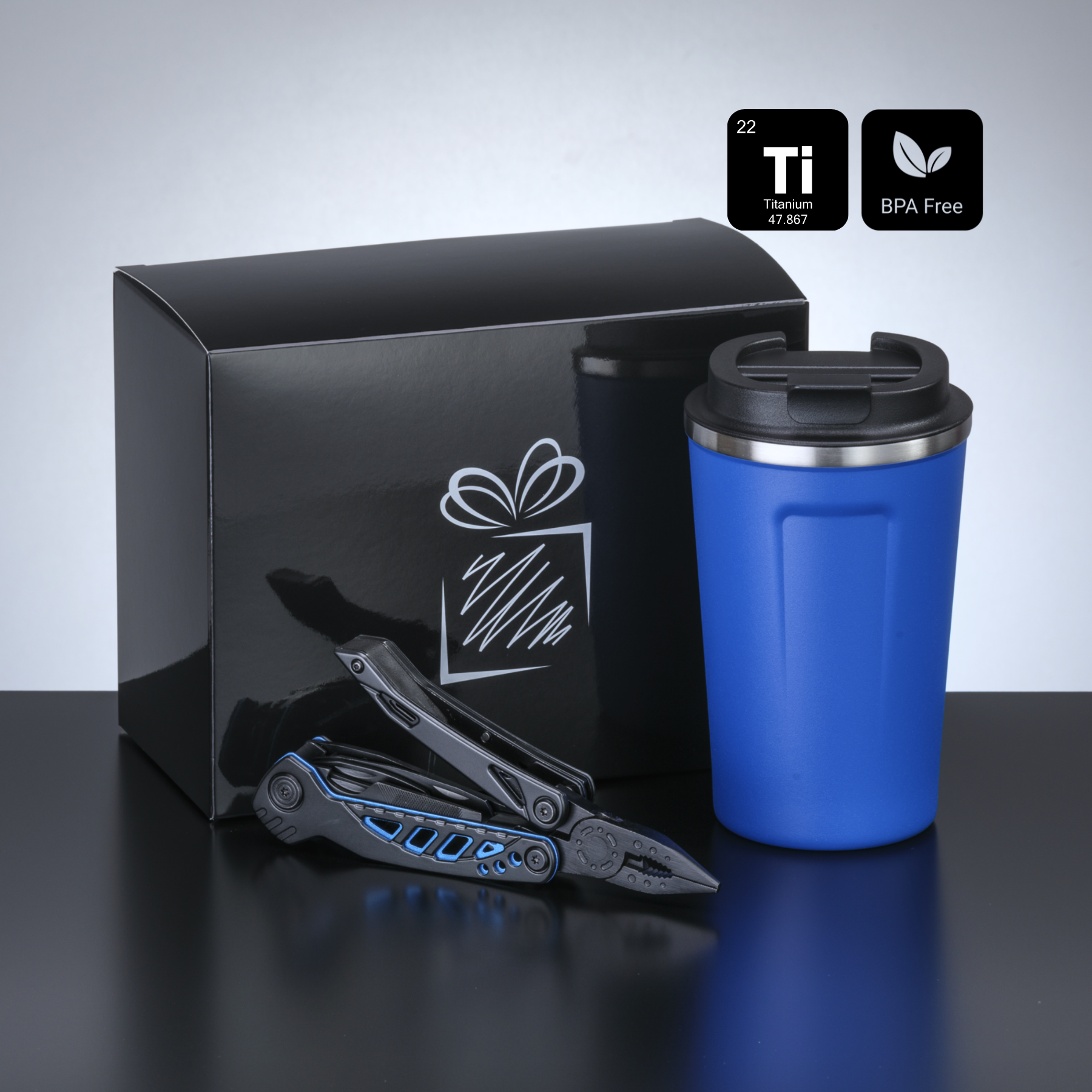 Travel Set II: nordic thermal mug 350 ml and optima multitool