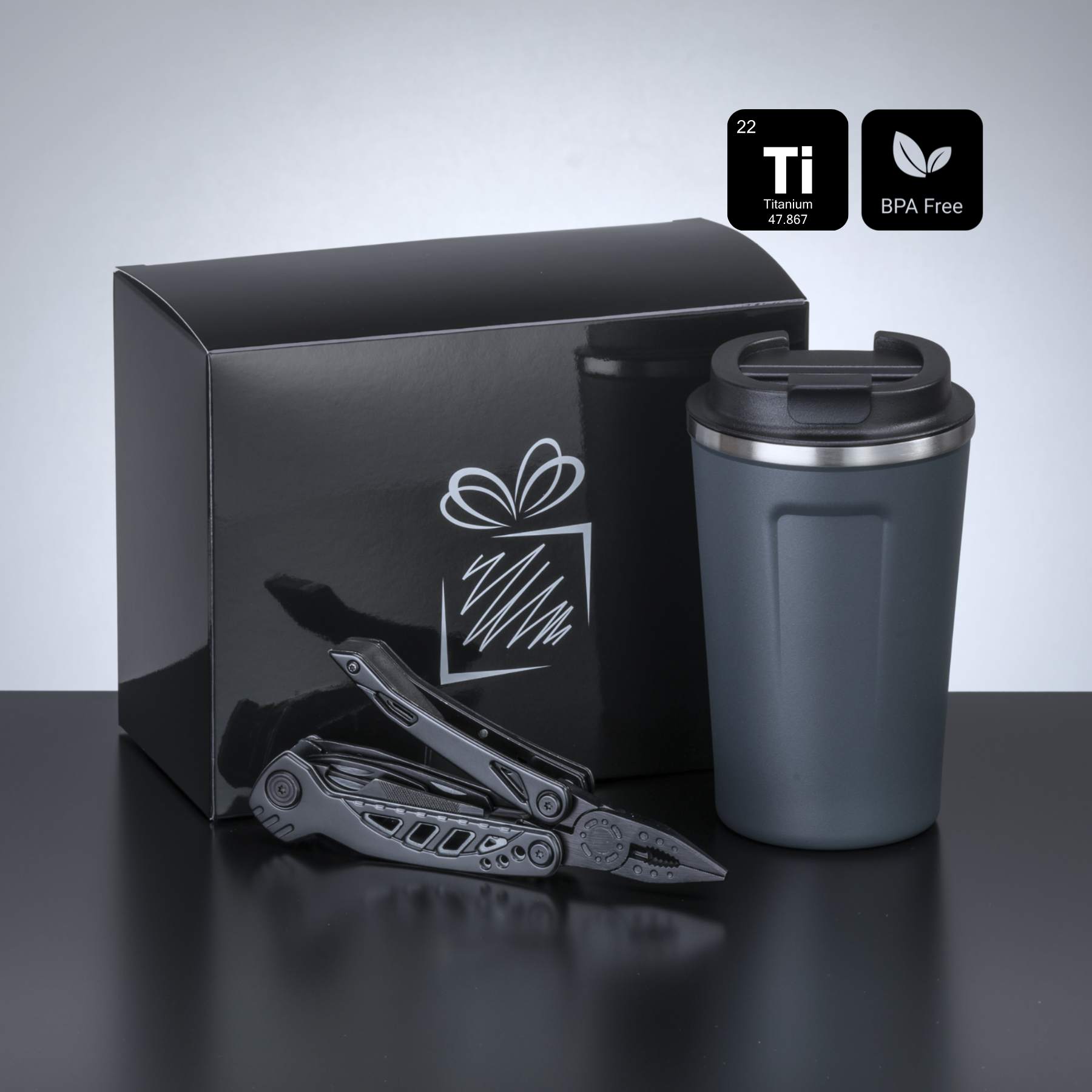 Travel Set II: nordic thermal mug 350 ml and optima multitool
