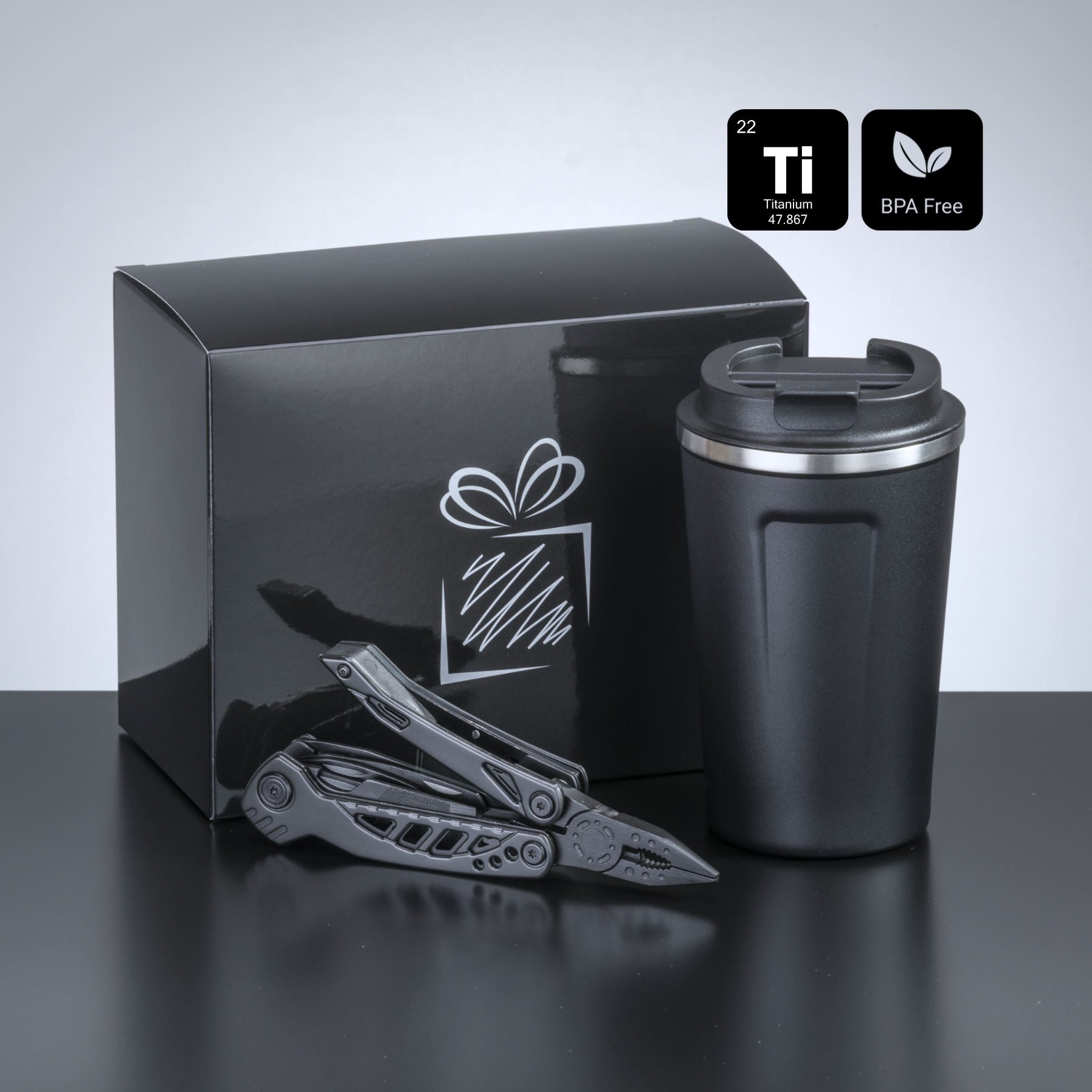 Travel Set II: nordic thermal mug 350 ml and optima multitool