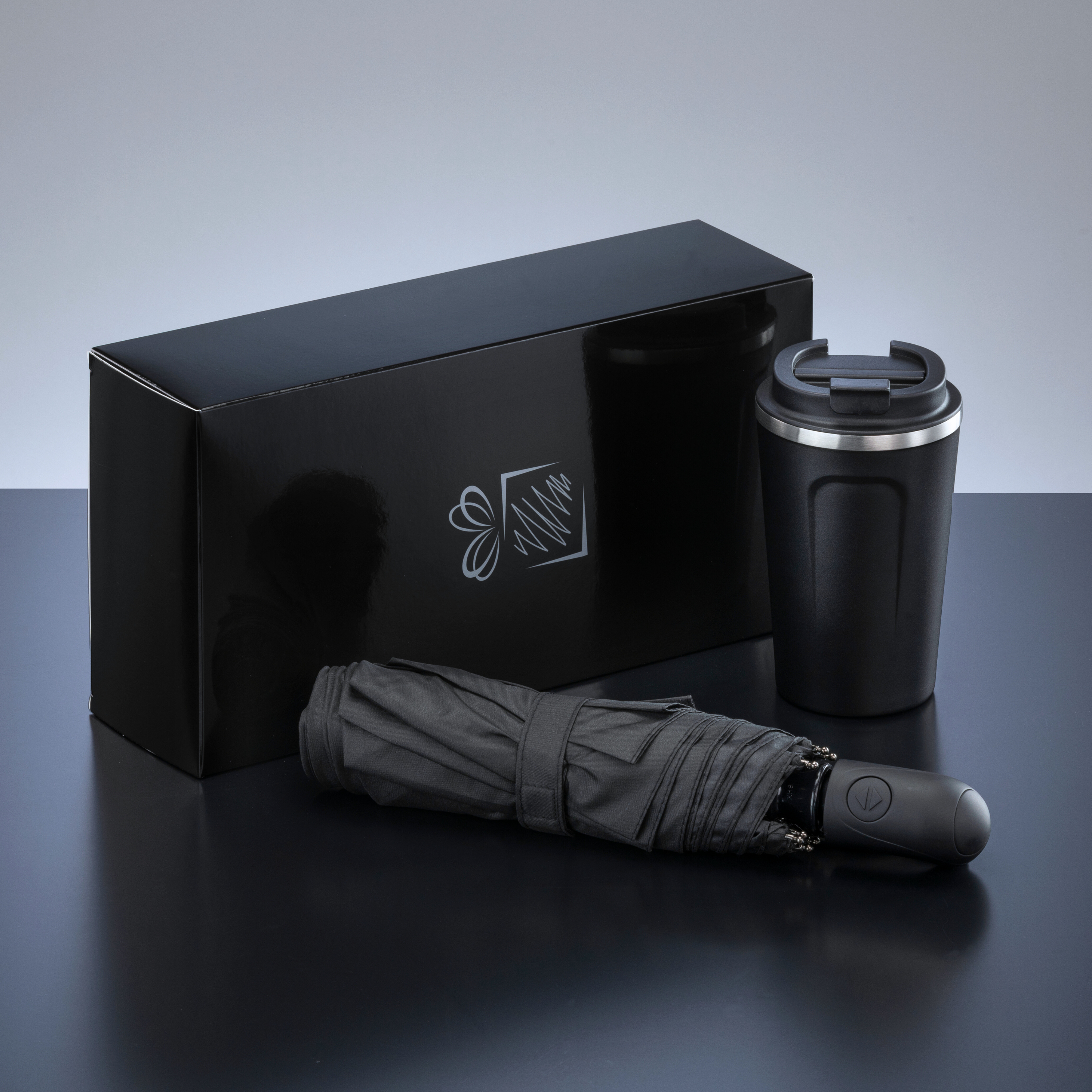 Traveller Set: thermal mug nordic 350 ml & full automatic umbrella