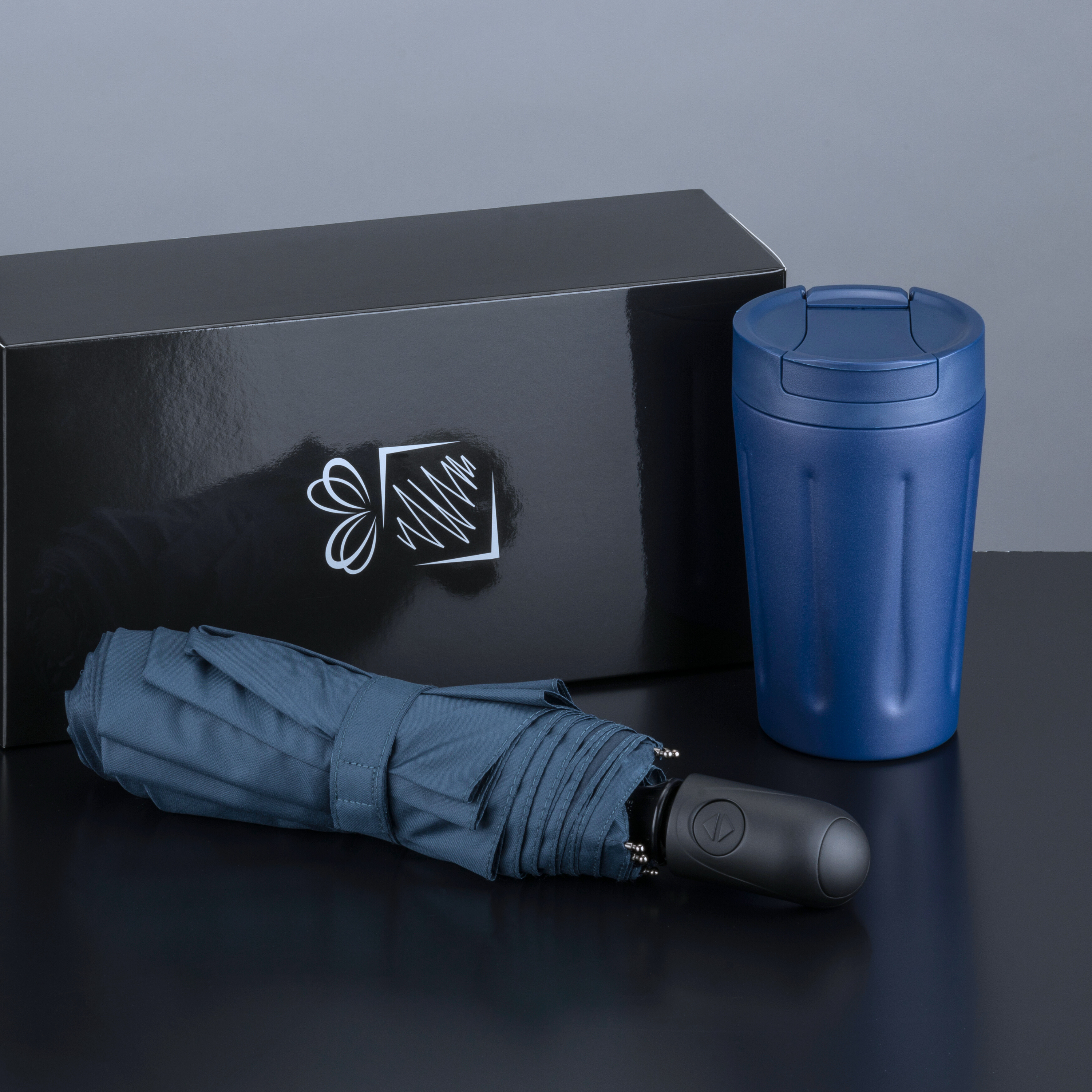 Scandic Set: thermal mug 350 ml and automatic umbrella