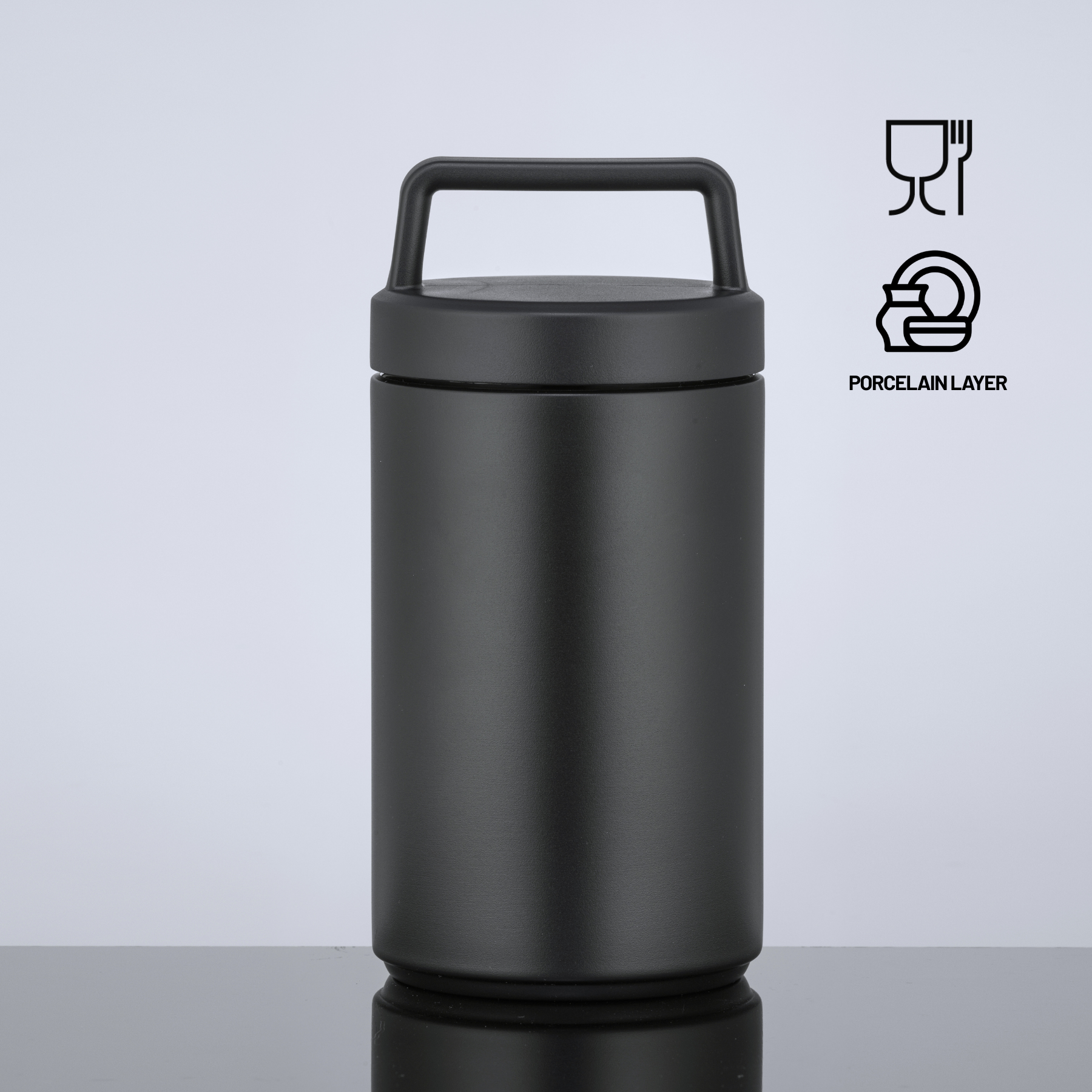 Nordic foodjar with copper layer and porcelain coating, 800 ml