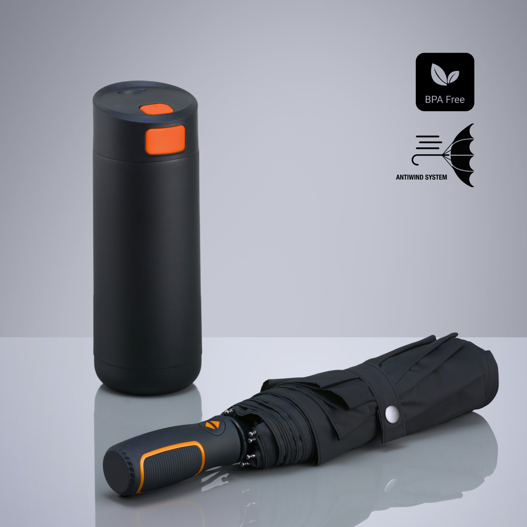 Dynamic Set: coffee mug 450 ml & automatic umbrella