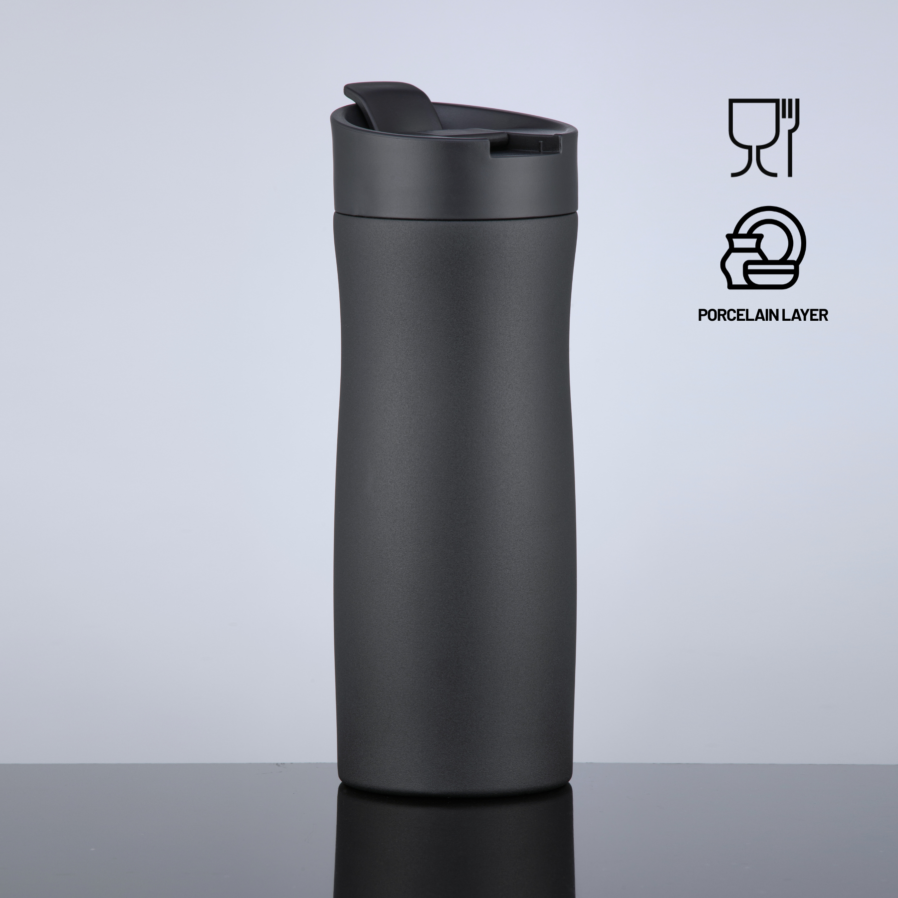 Nordic thermal mug with copper layer and porcelain coating, 630 ml