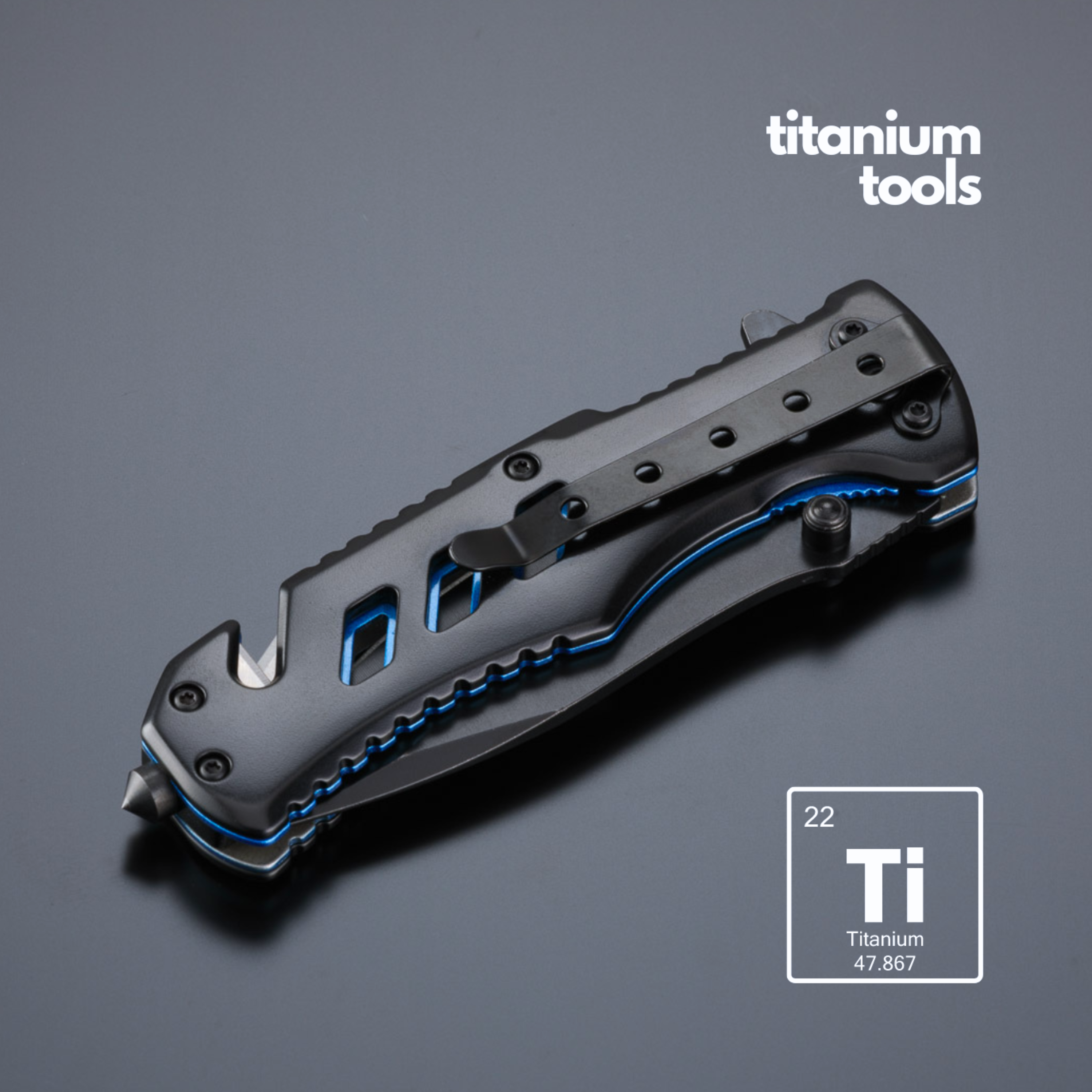 TITANIUM-COATED STEEL EMERGENCY KNIFE OPTIMA