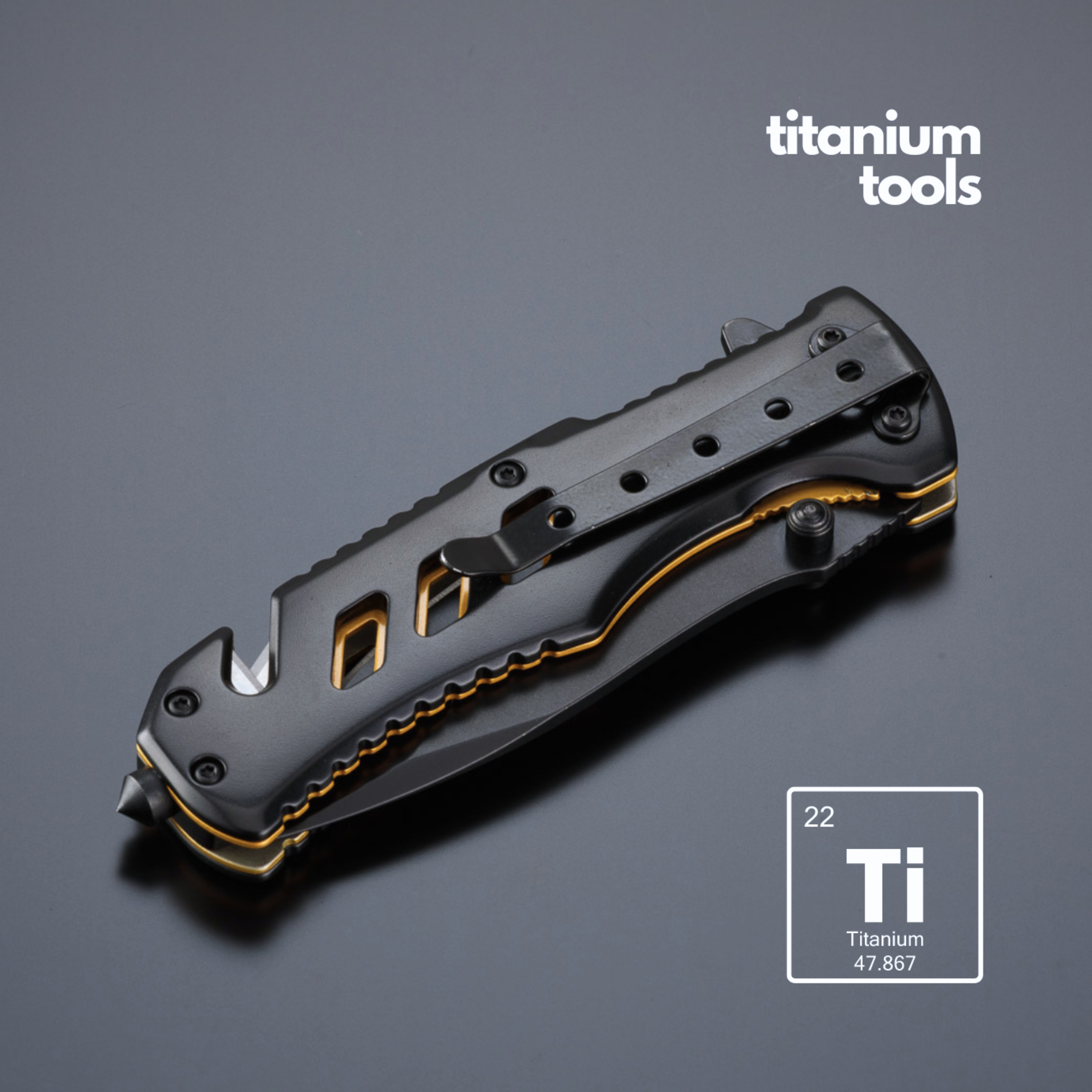 TITANIUM-COATED STEEL EMERGENCY KNIFE OPTIMA