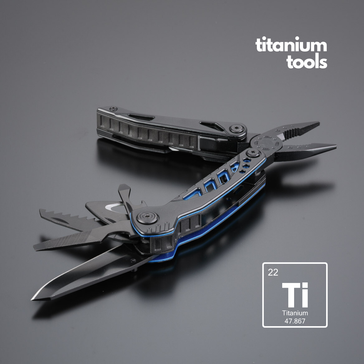 Optima titanium-coated steel multitool