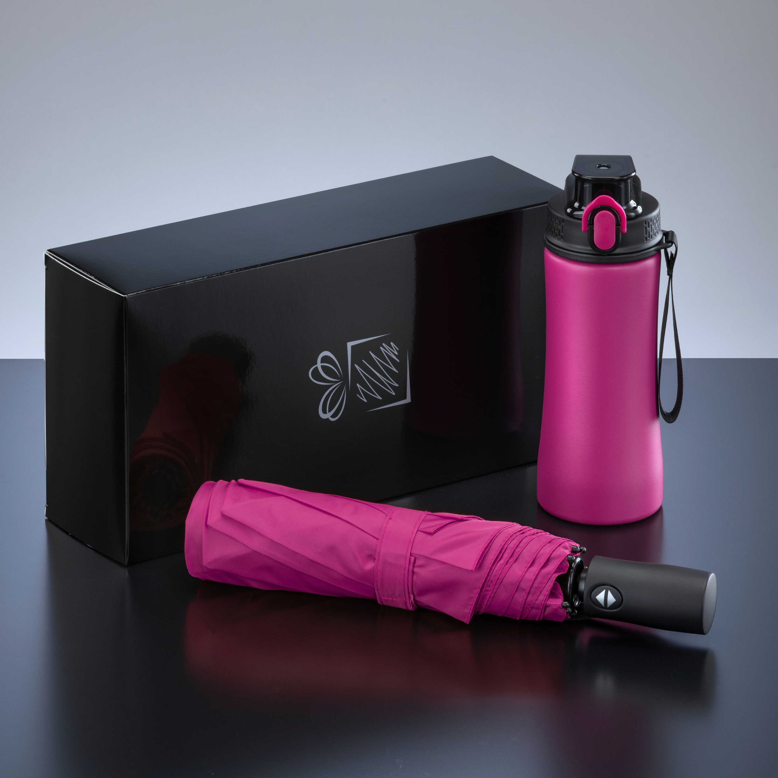 Primo Everyday Set: water bottle 550 ml & full automatic umbrella harvard