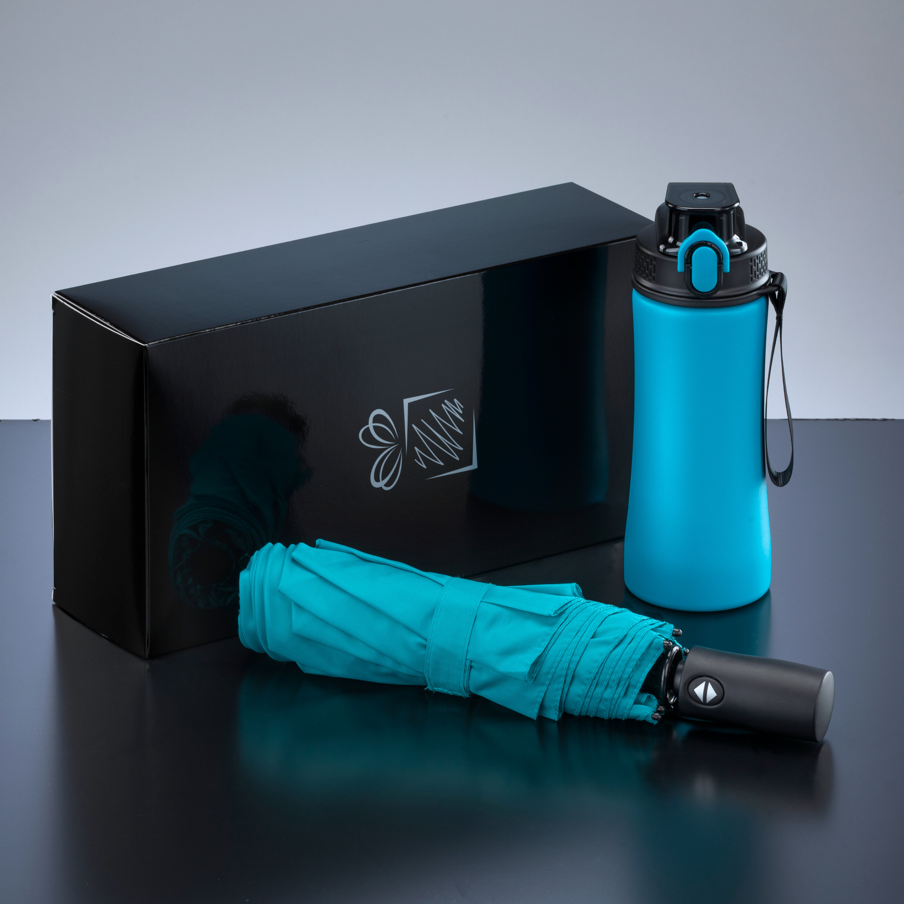 Primo Everyday Set: water bottle 550 ml & full automatic umbrella harvard