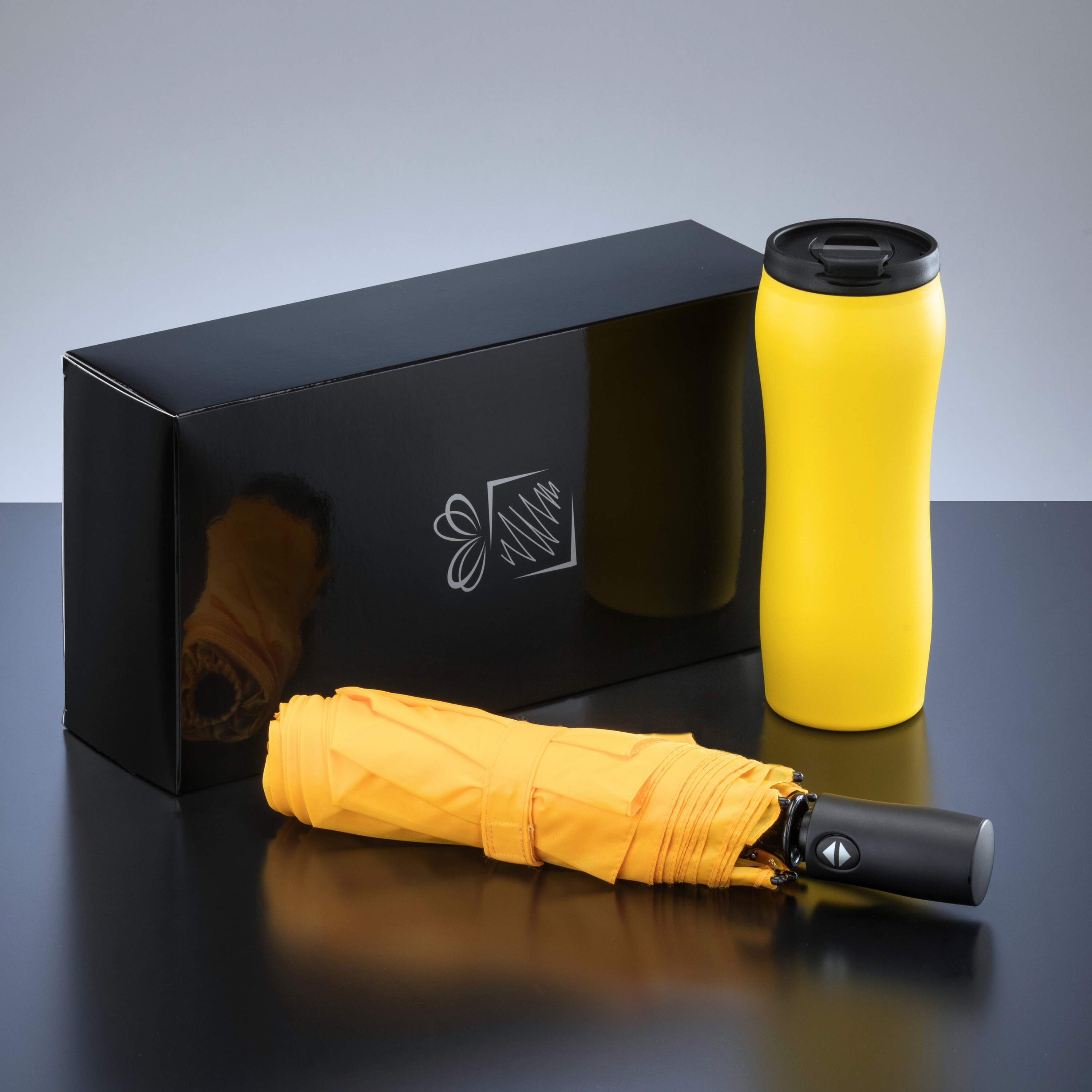 Primo Set: vacuum mug 400 ml & automatic umbrella
