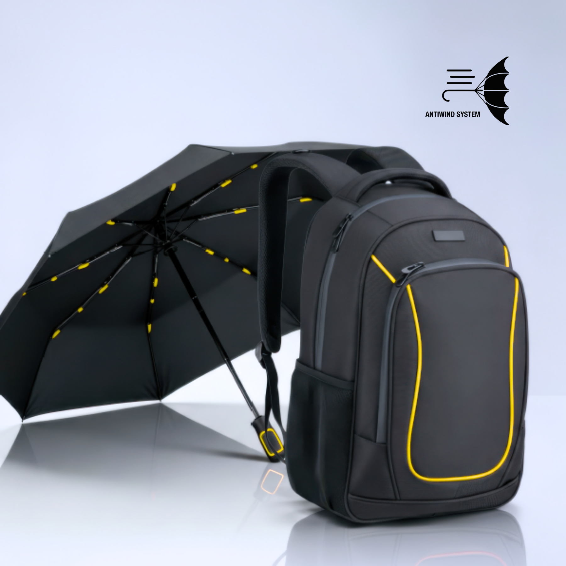 Dynamic set: business backpack 15” and automatic umbrella