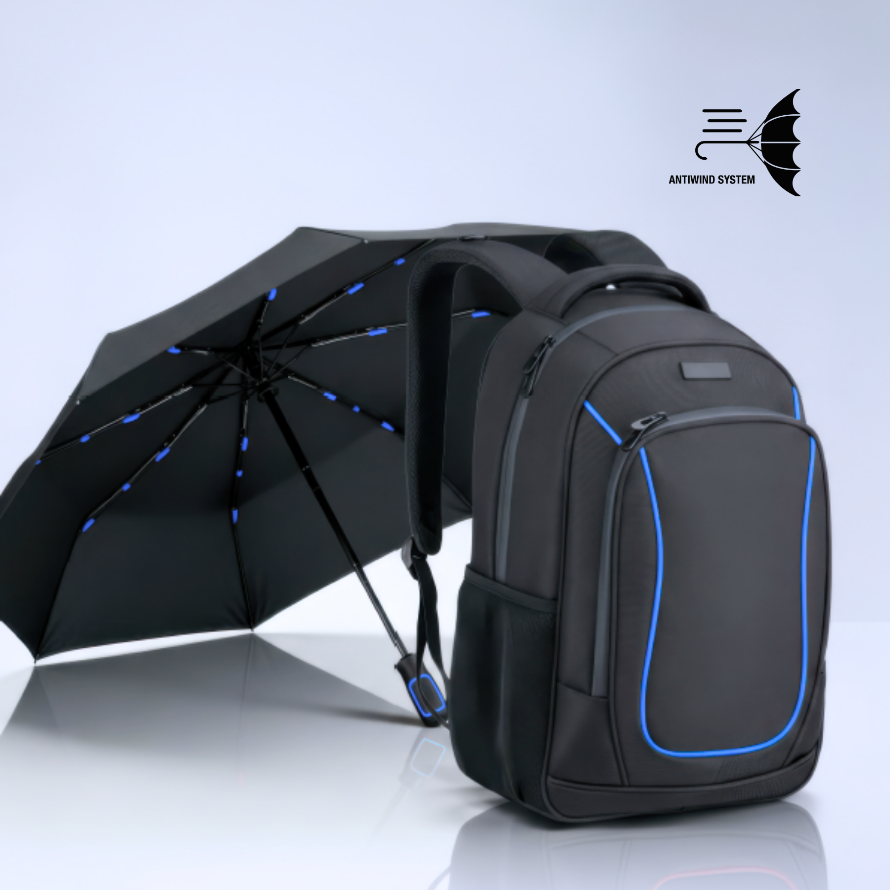 Dynamic set: business backpack 15” and automatic umbrella