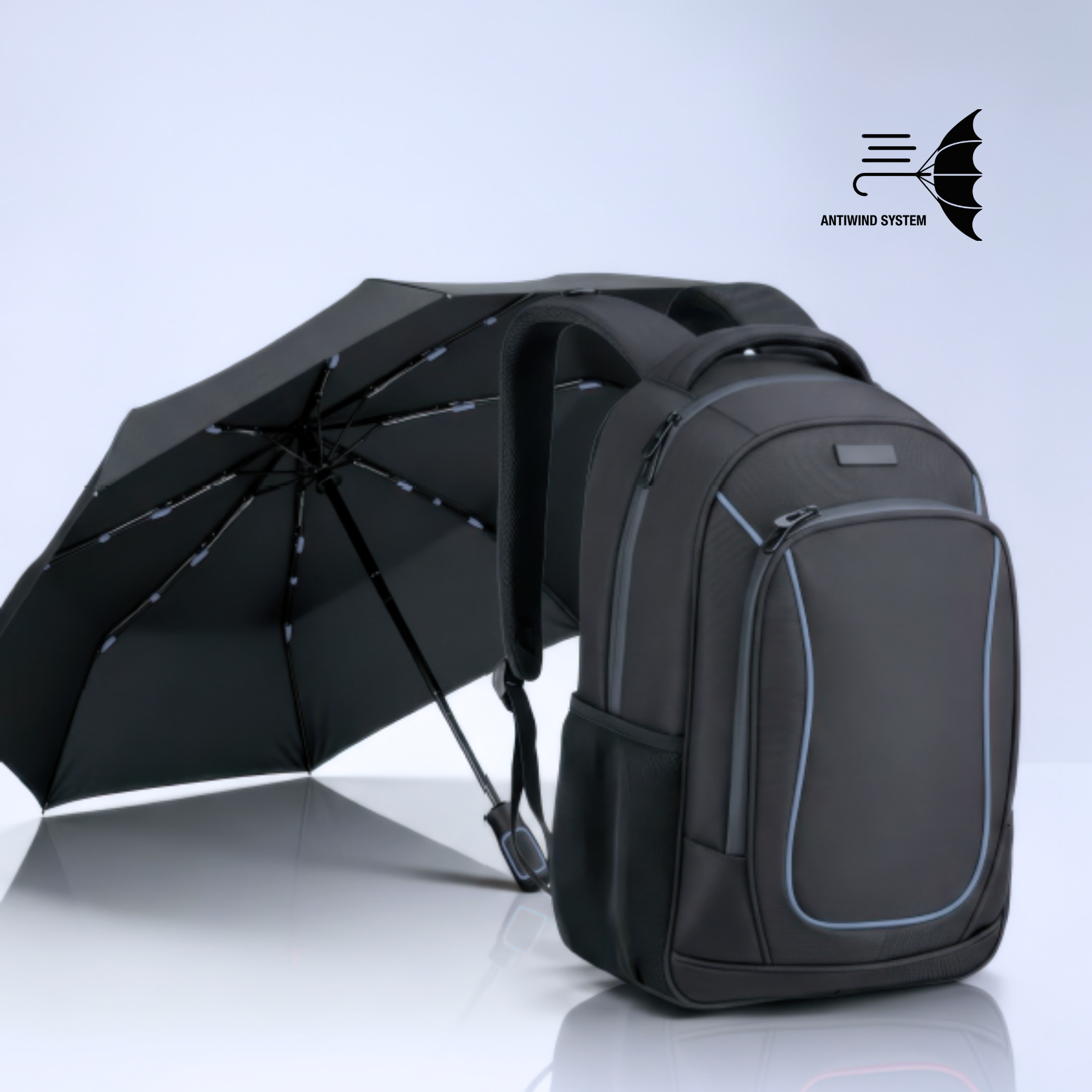 Dynamic set: business backpack 15” and automatic umbrella